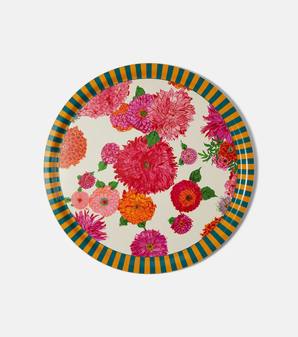  La Doublej La Doublej Bright Blooms Printed Birch Tray 
