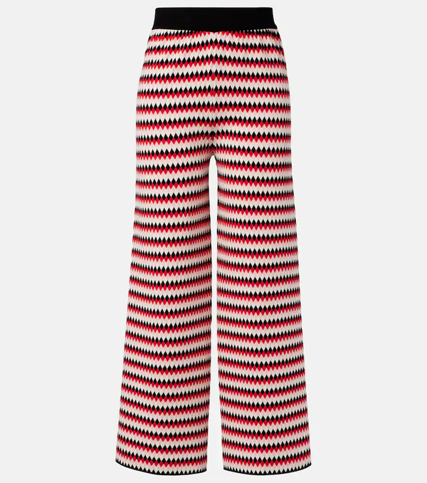 La Doublej La Doublej Checkers Knitted Wide-leg Pants 