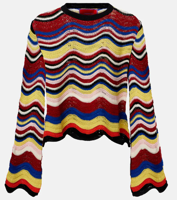  La Doublej La Doublej Chevron Crochet Cotton Top 