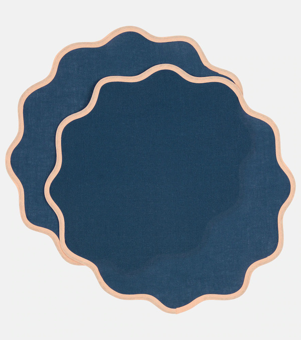  La Doublej La Doublej Cloud Set Of 2 Linen Placemats 