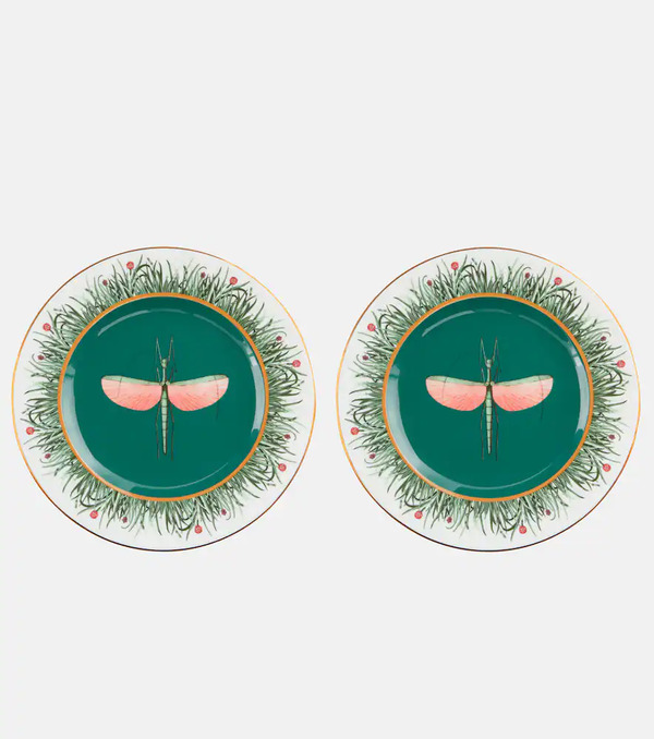  La Doublej La Doublej Libellula Set Of 2 Porcelain Dinner Plates 