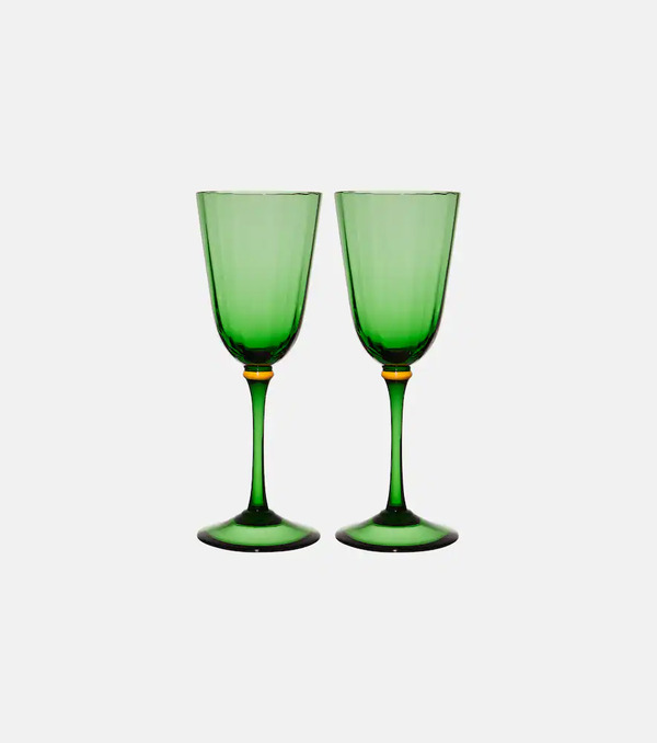  La Doublej La Doublej Rainbow Set Of 2 Wine Glasses 