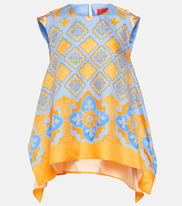  La Doublej La Doublej San Carlo Printed Silk Twill Top 