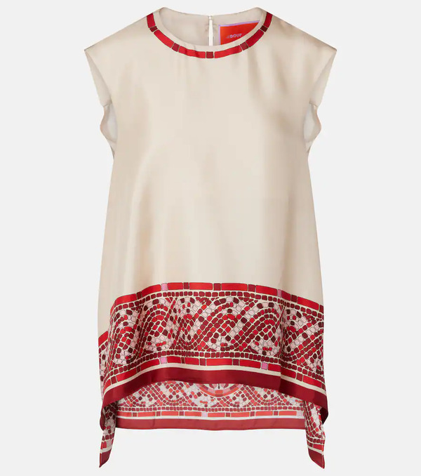  La Doublej La Doublej San Carlo Printed Silk Twill Top 