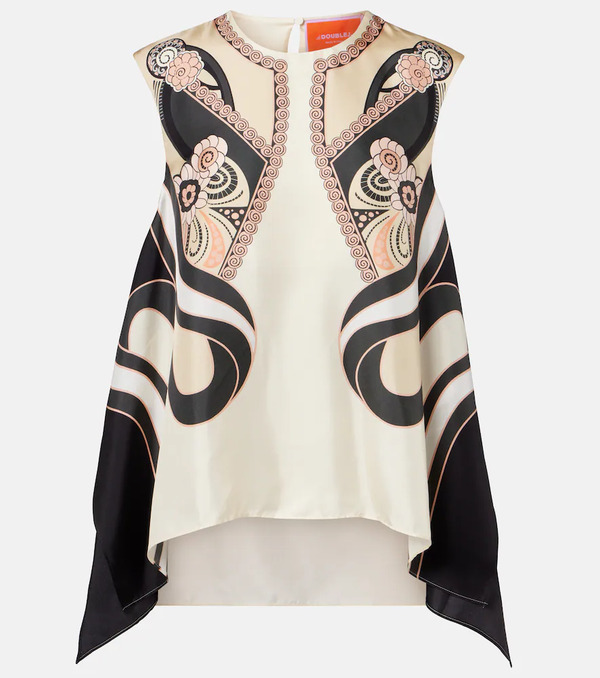  La Doublej La Doublej San Carlo Printed Silk Twill Top 