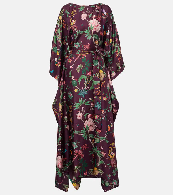  La Doublej La Doublej Square Floral Silk Kaftan 