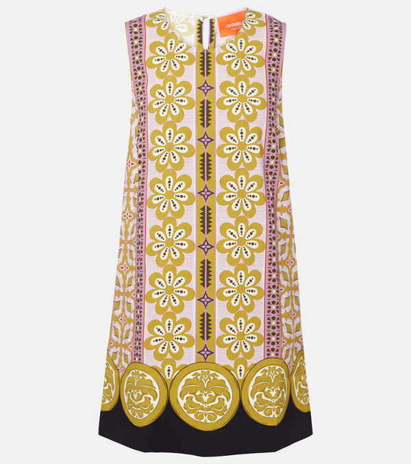  La Doublej La Doublej Stretch Tunic Printed Satin Minidress 