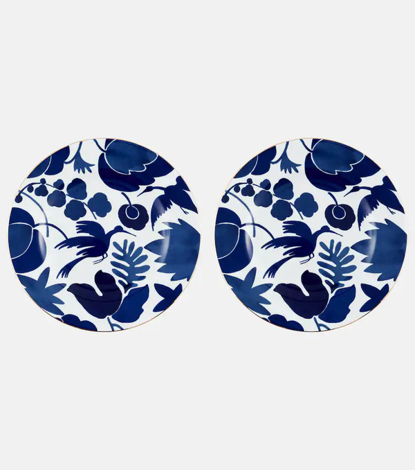  La Doublej La Doublej Wildbird Set Of 2 Dinner Plates 