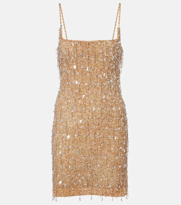  La Fuori Lã  Fuori Drops Of Champagne Embellished Minidress 