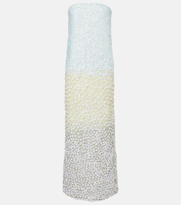  La Fuori Lã  Fuori Embellished Silk Bustier Dress 
