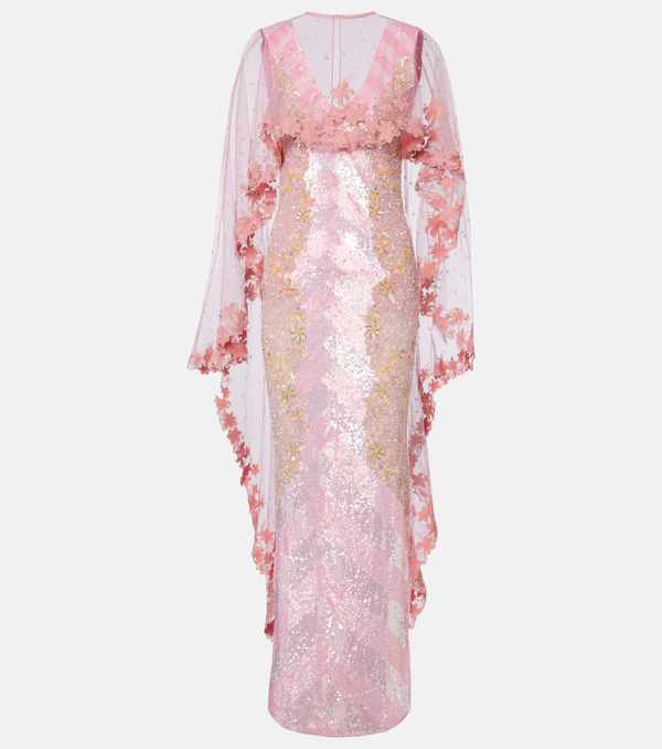  La Fuori Lã  Fuori Panorama Embellished Caped Gown 