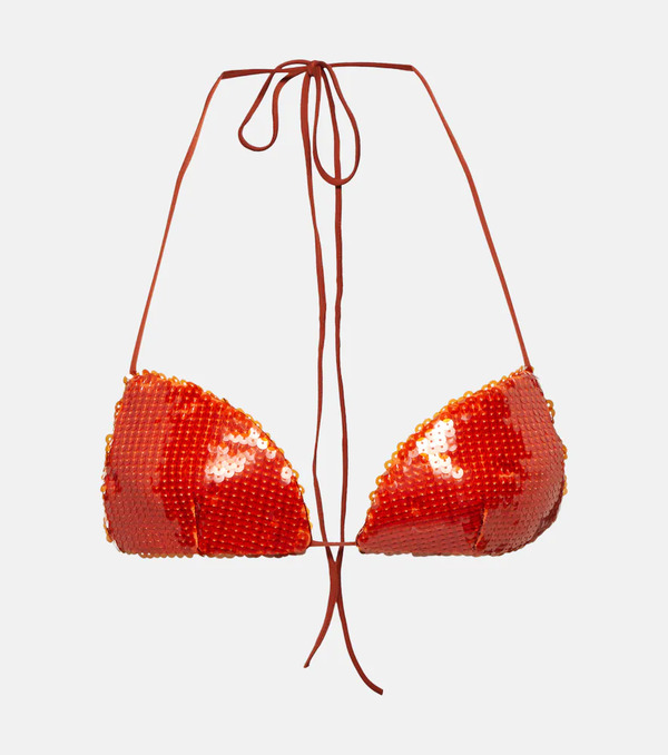  Laquan Smith Laquan Smith Sequined Halterneck Bra Top 