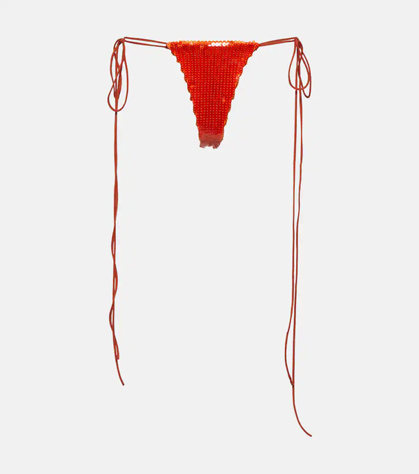  Laquan Smith Laquan Smith Sequined Side-tie Panties 