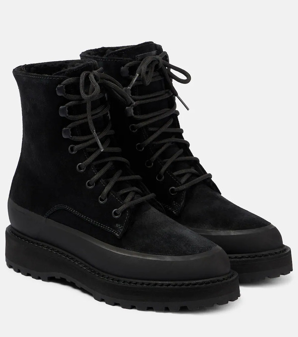 Le Monde Beryl Le Monde Bã©ryl Dolomite Shearling-trimmed Suede Ankle Boots 