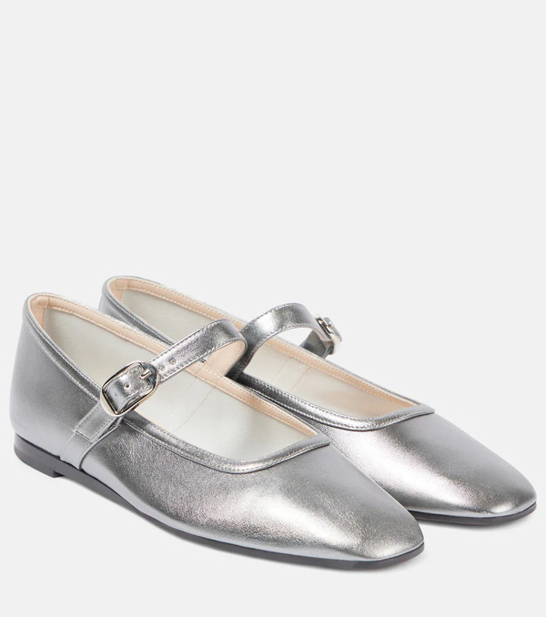  Le Monde Beryl Le Monde Bã©ryl Metallic Leather Mary Jane Flats 
