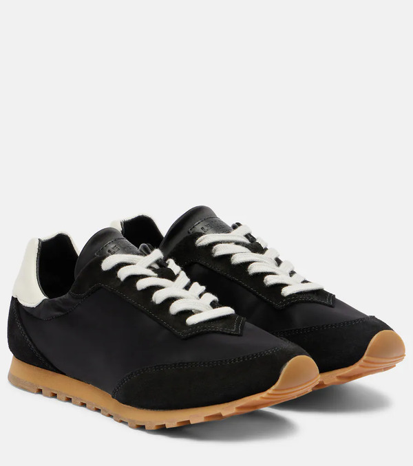  Le Monde Beryl Le Monde Bã©ryl Slim Runner Suede-trimmed Sneakers 