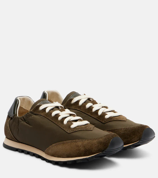  Le Monde Beryl Le Monde Bã©ryl Slim Runner Suede-trimmed Sneakers 