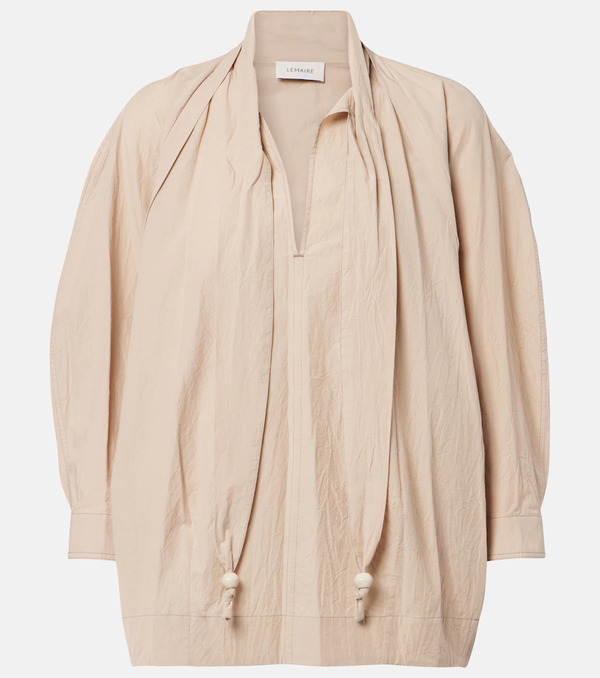 Lemaire Lemaire Tie-neck Cotton Crãªpe Blouse 