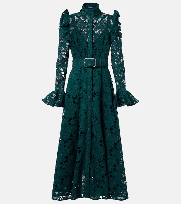  Leo Lin Leo Lin Aliyah Belted Lace Midi Dress 