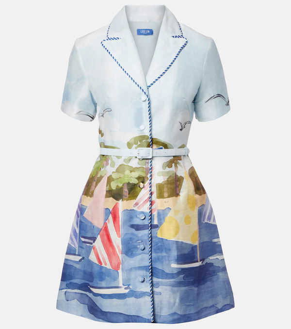  Leo Lin Leo Lin Brigitte Linen-blend Canvas Minidress 