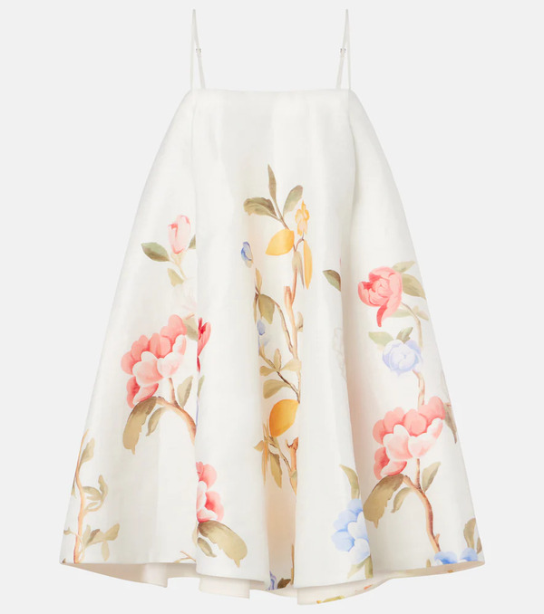  Leo Lin Leo Lin Caitlin Floral Linen-blend Minidress 