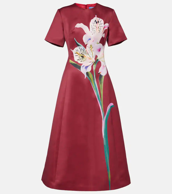  Leo Lin Leo Lin Caroline Floral Satin Midi Dress 