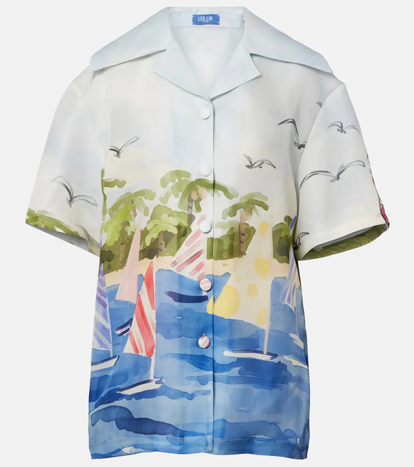  Leo Lin Leo Lin Casey Printed Silk Shirt 