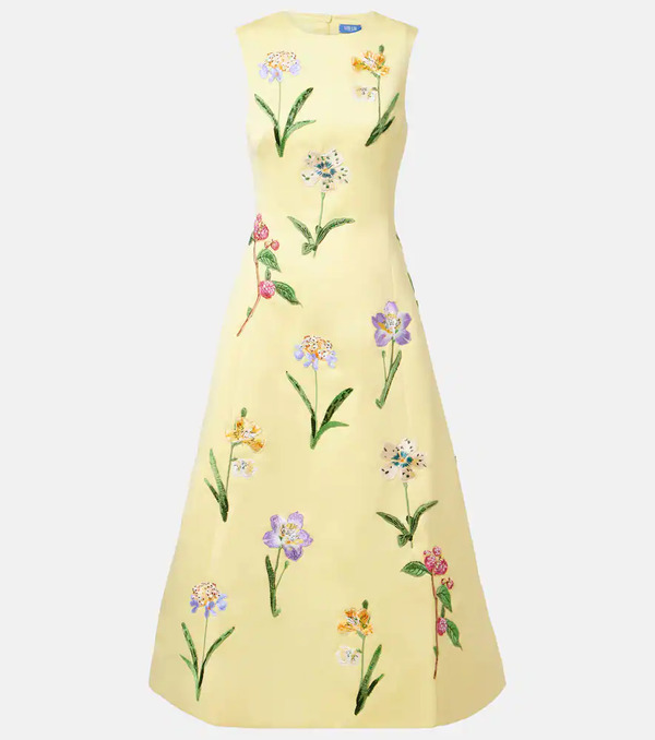  Leo Lin Leo Lin Cleo Beaded Floral Midi Dress 