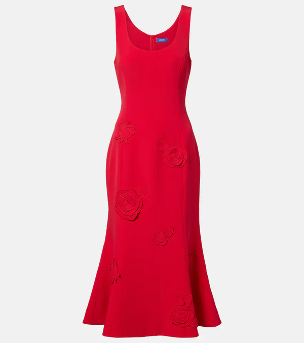  Leo Lin Leo Lin Emily Floral-appliquã© Midi Dress 