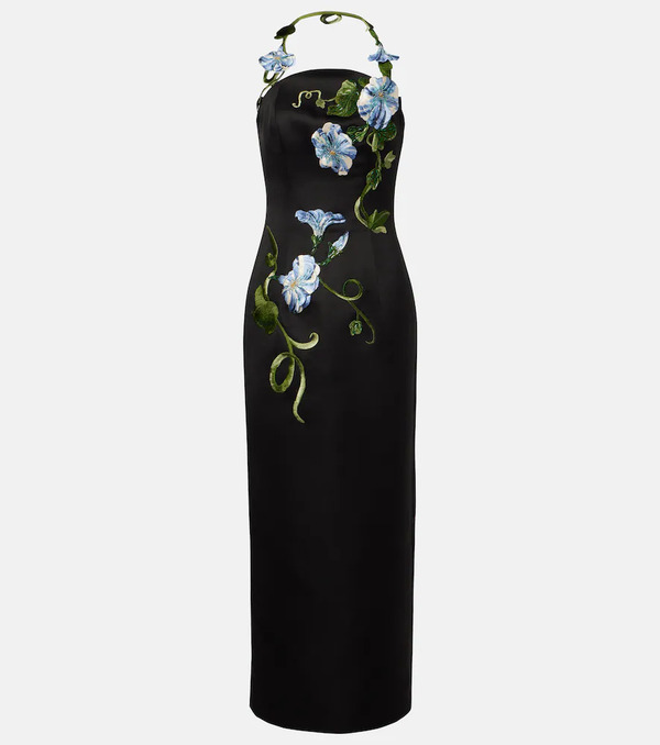  Leo Lin Leo Lin Floral-appliquã© Halterneck Gown 