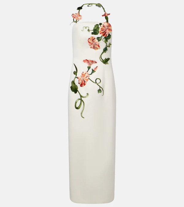  Leo Lin Leo Lin Floral-appliquã© Halterneck Gown 