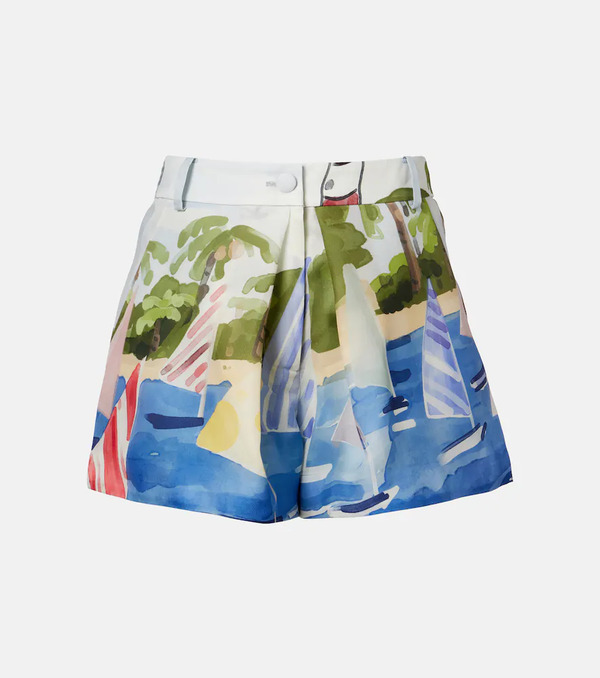  Leo Lin Leo Lin Josie Printed Silk Shorts 