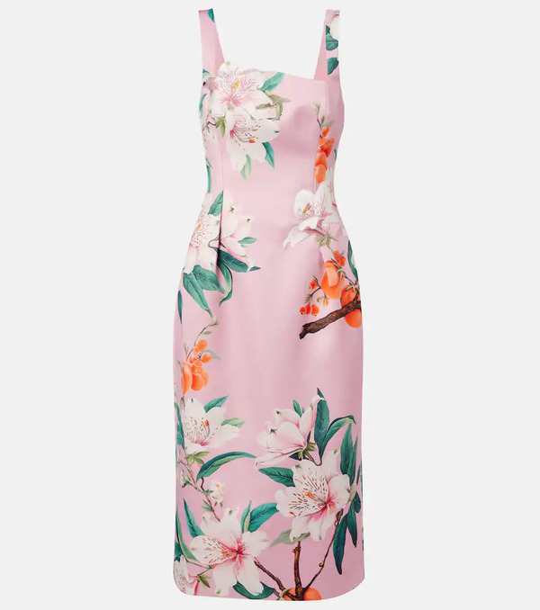  Leo Lin Leo Lin Larissa Floral Satin Midi Dress 