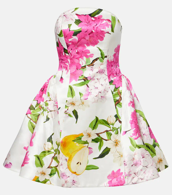  Leo Lin Leo Lin Reese Floral Linen And Silk Minidress 