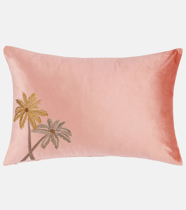  Les-ottomans Les-ottomans Palms Embroidered Velvet Cushion 