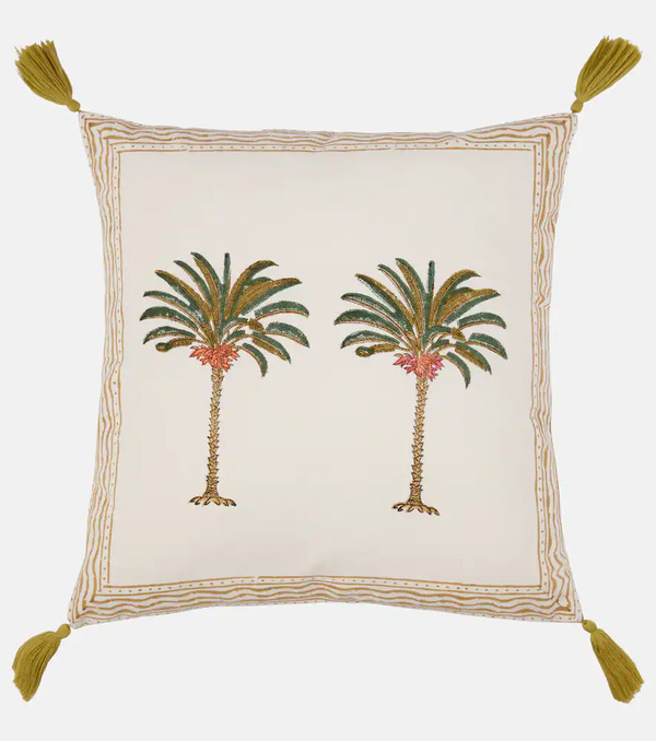  Les-ottomans Les-ottomans Palms Printed Cotton Cushion 
