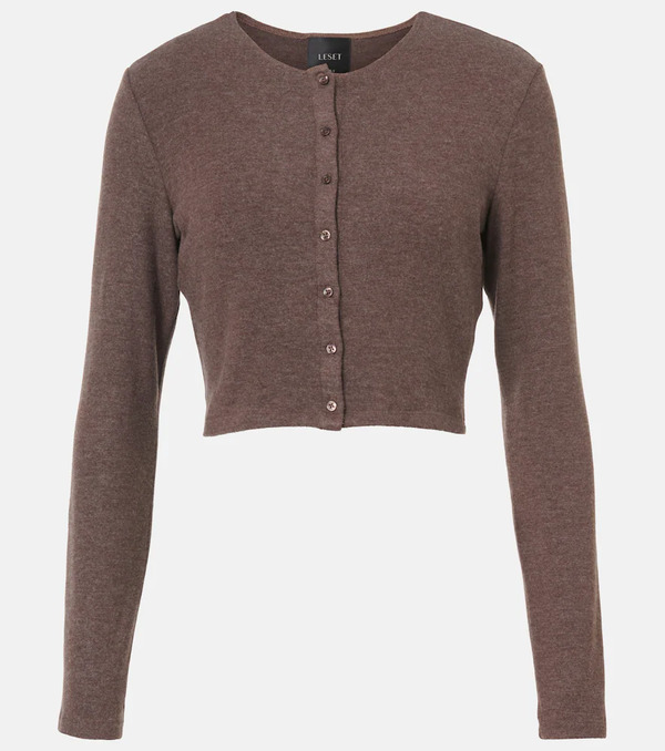  Leset Leset Lauren Cropped Jersey Cardigan 