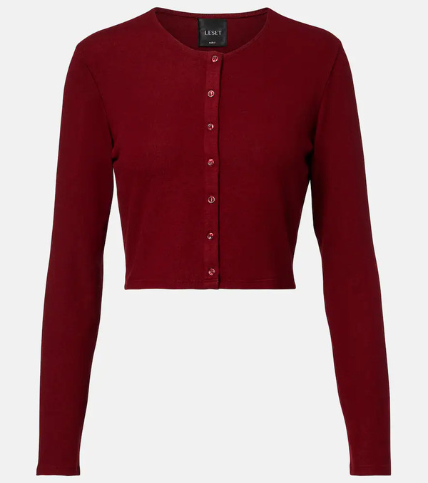 Leset Leset Lauren Cropped Jersey Cardigan 