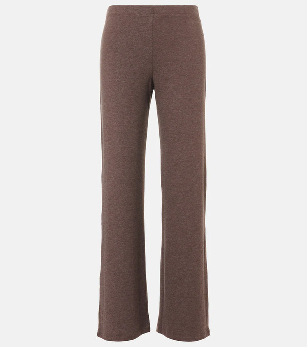  Leset Leset Lauren Mid-rise Jersey Wide-leg Pants 