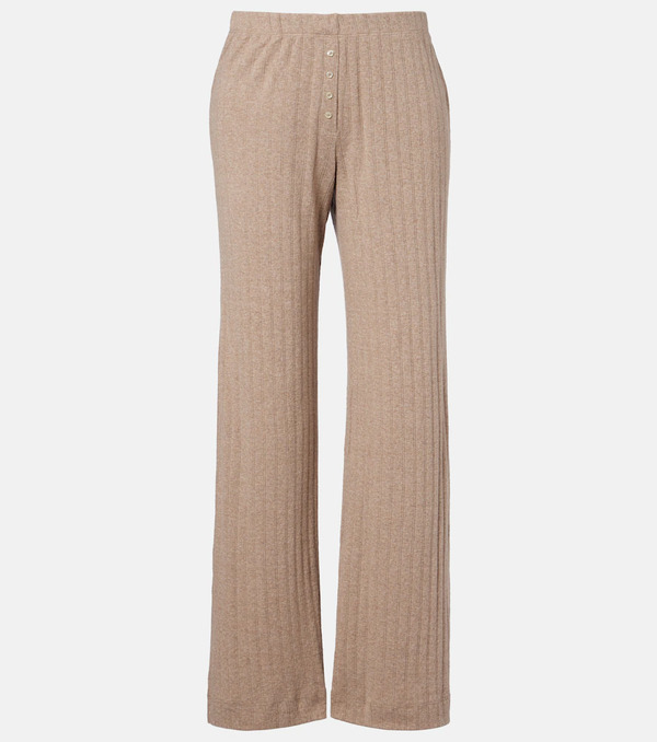  Leset Leset Pointelle Cotton Wide-leg Pants 