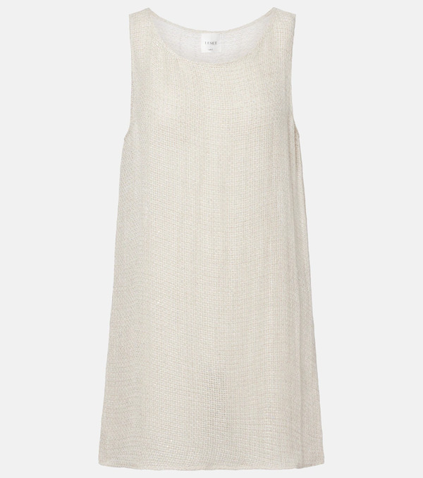  Leset Leset Stella Sequined Linen-blend Minidress 