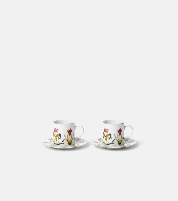  L'objet L'objet Grand Tour Set Of 2 Espresso Cups And Saucers 