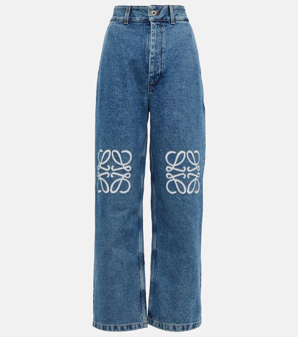  Loewe Loewe Anagram High-rise Wide-leg Jeans 