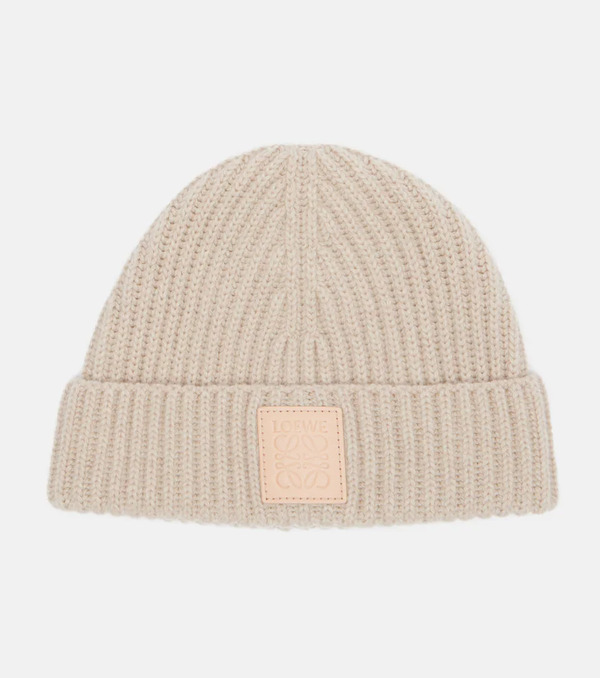  Loewe Loewe Anagram Ribbed-knit Cashmere Beanie 