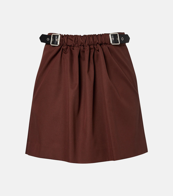  Loewe Loewe Belted Cotton And Silk Twill Miniskirt 
