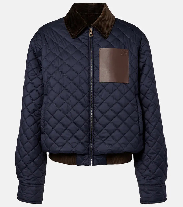  Loewe Loewe Corduroy-trimmed Quilted Blouson Jacket 