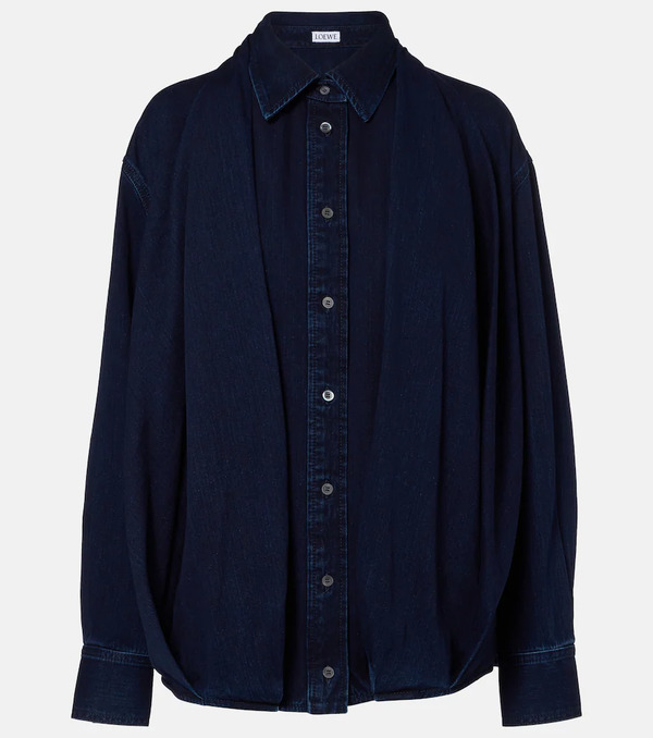  Loewe Loewe Draped Denim Shirt 