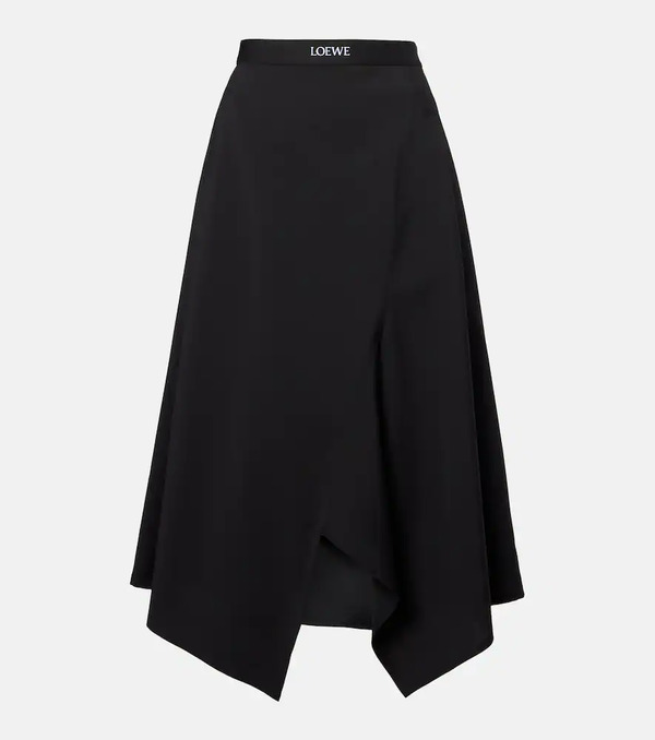  Loewe Loewe High-rise Wool Midi Skirt 