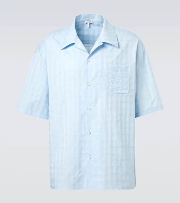  Loewe Loewe Jacquard Logo Cotton Bowling Shirt 