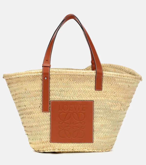  Loewe Loewe Large Leather-trimmed Basket Tote 